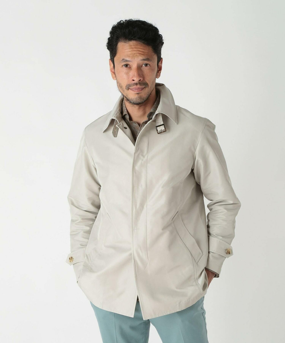 MEN'S BIGI シャンブレーツイルメモリースプリングコート オフホワイト