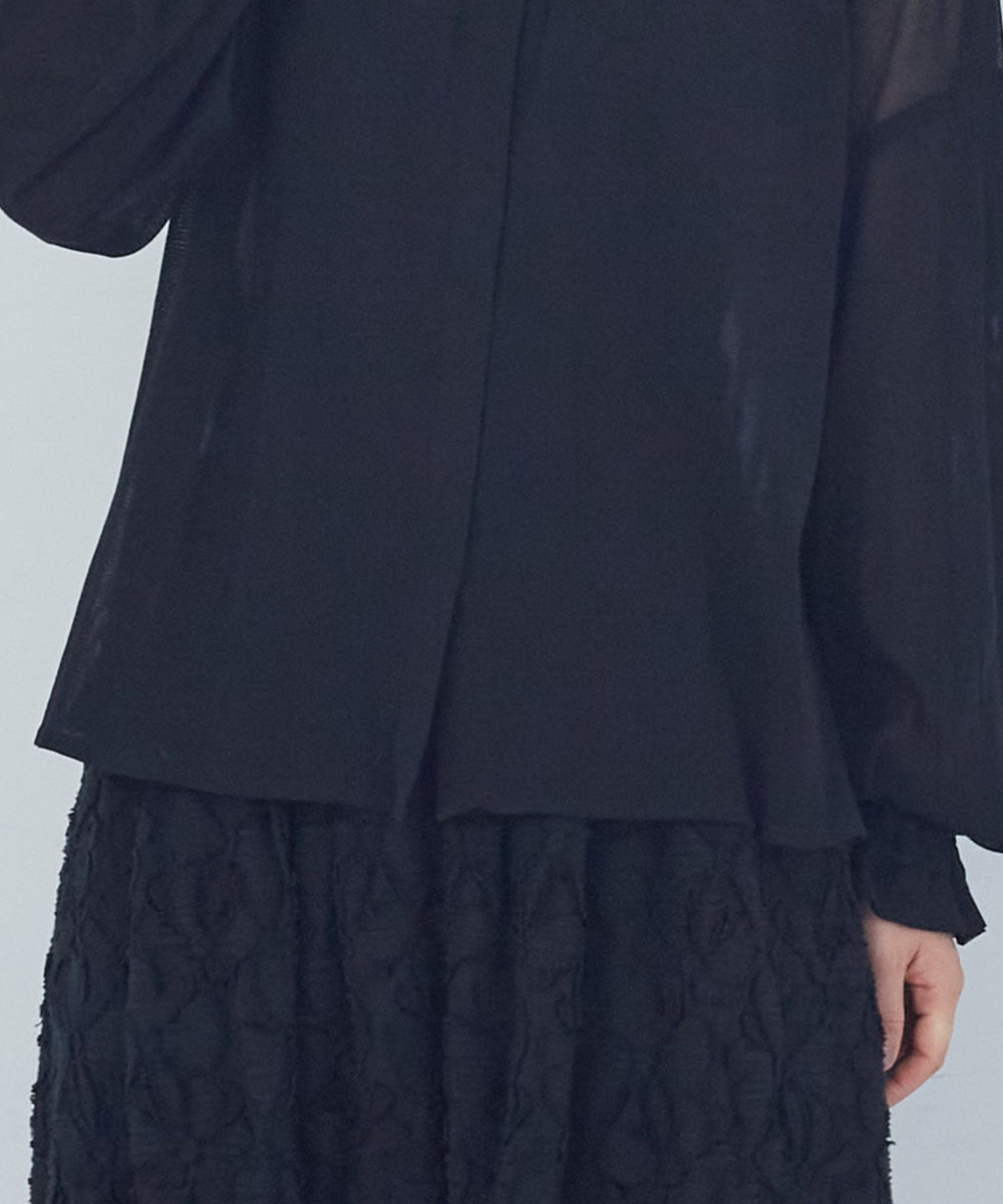 ADIEU TRISTESSE コットンチュールブラウス ブラック