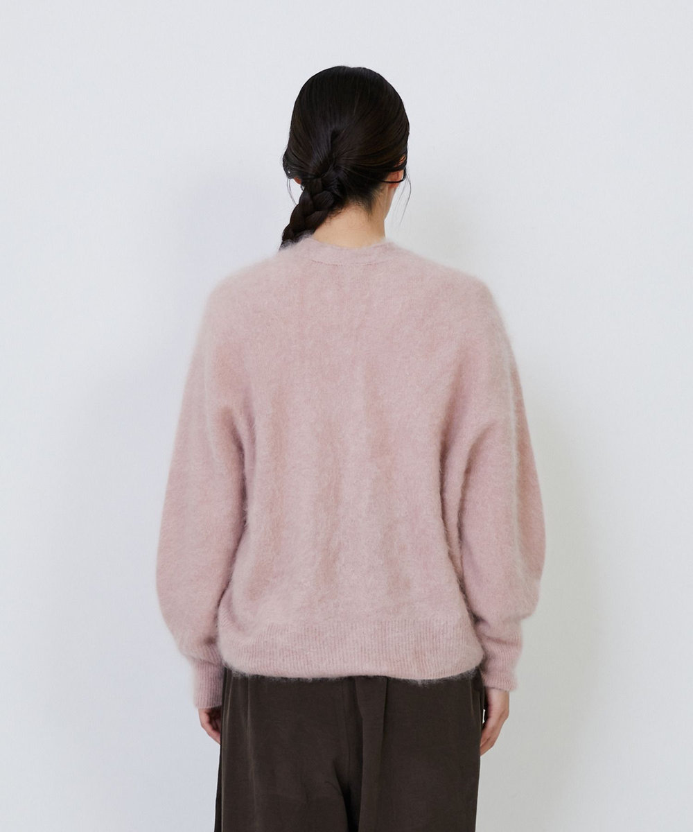 LOISIR カシミヤファー加工カーディガン ピンク