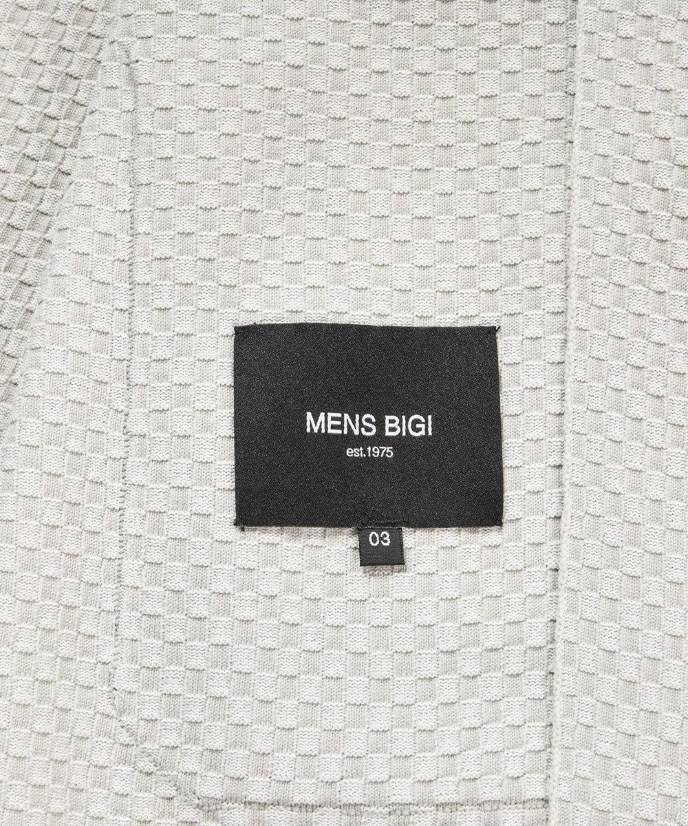MEN'S BIGI ポリエステルエアリードッツテーラードジャケット ライトグレー