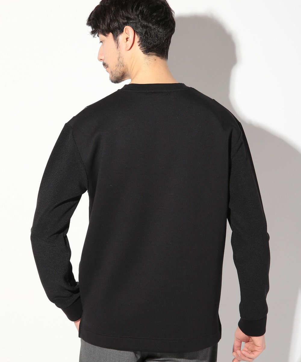 UNION STATION 梨地カルゼ×ダンボール切替ロンT ブラック