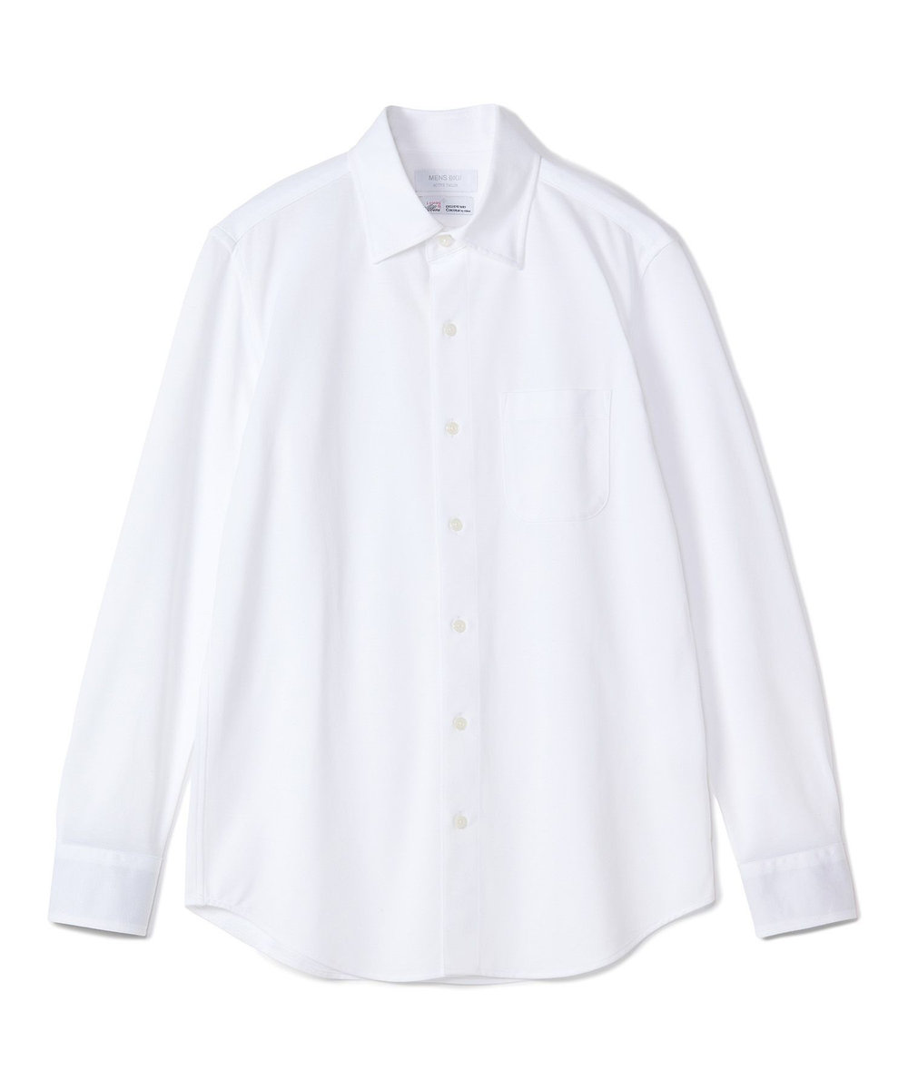 MEN'S BIGI J-CAMICIE ハイゲージジャージドレスシャツ（Albini×RENU）＜ストレッチ＞ ホワイト