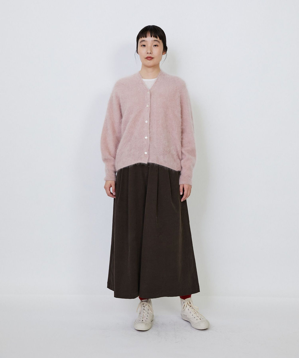 LOISIR カシミヤファー加工カーディガン ピンク