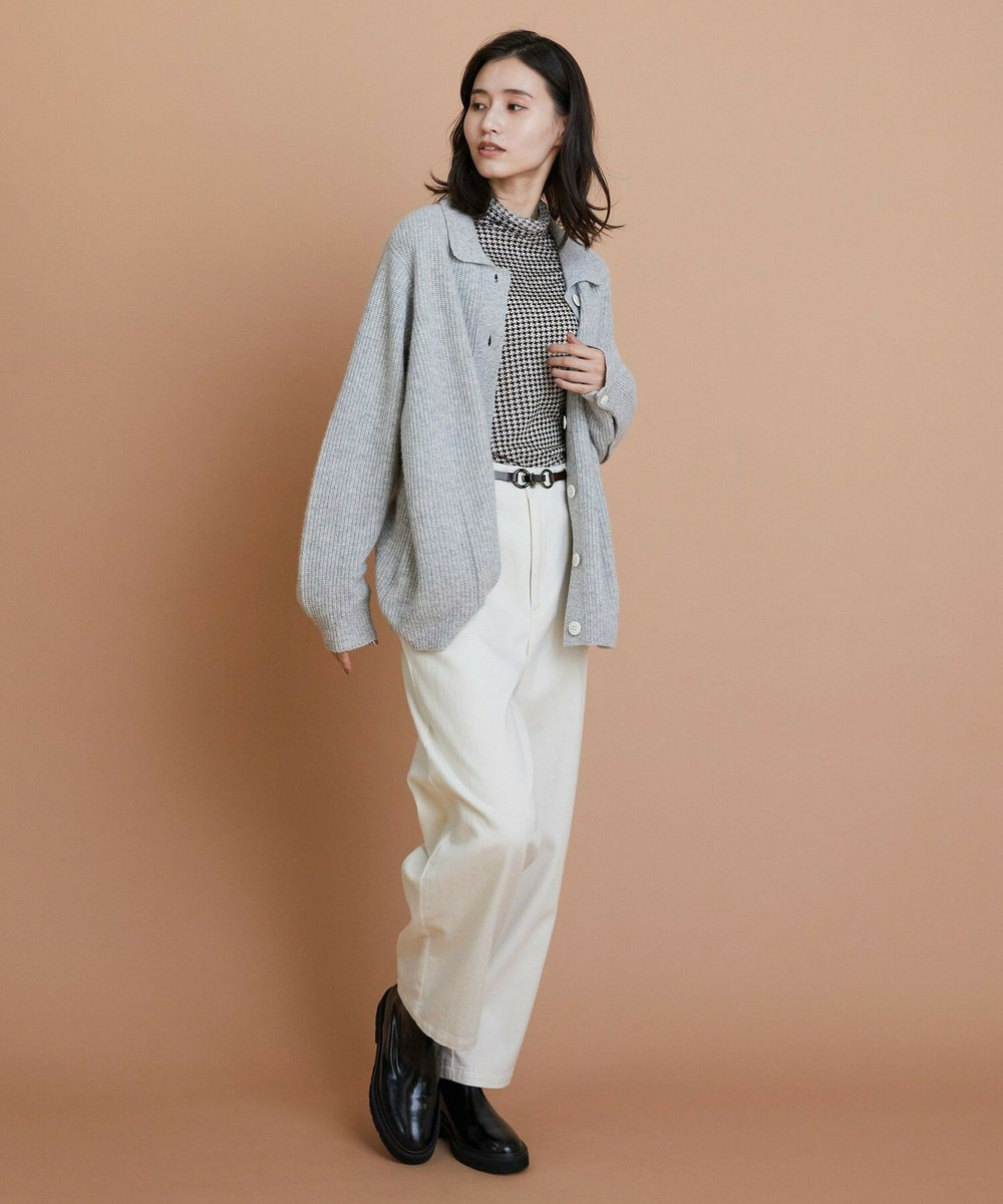 L'EQUIPE テンセルカシミヤJerseyハイネック オフホワイト
