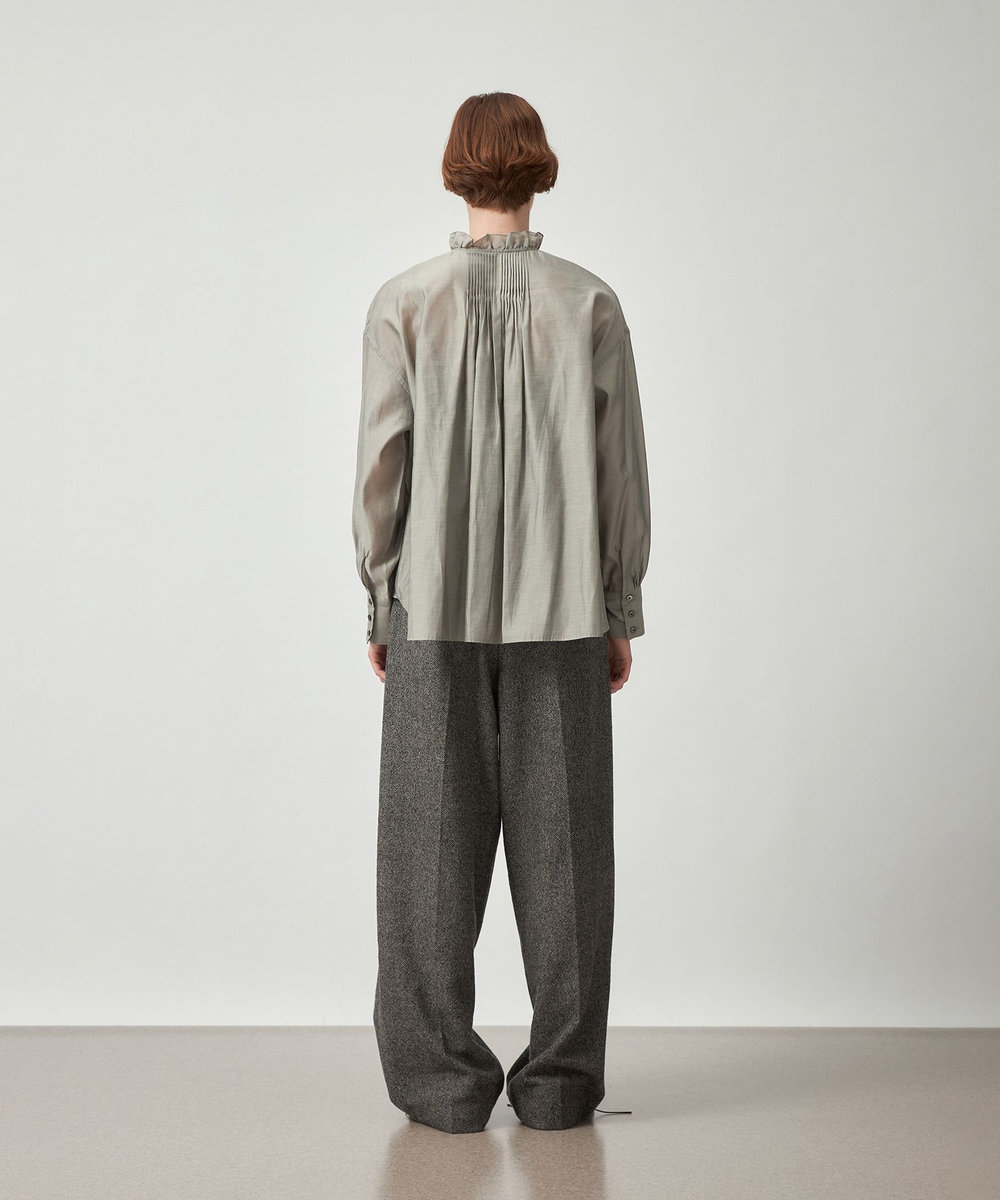 DÉPAREILLÉ WOOL SLUB BELTED PANTS / ウールスラブベルテッドパンツ グレー