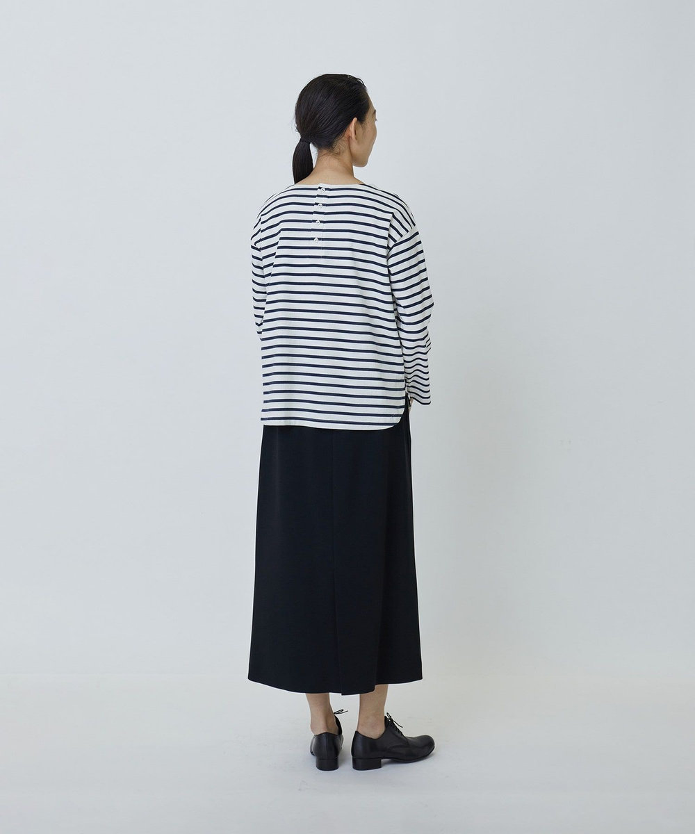 LOISIR コットン天竺ボーダーバスクシャツ ホワイト系その他