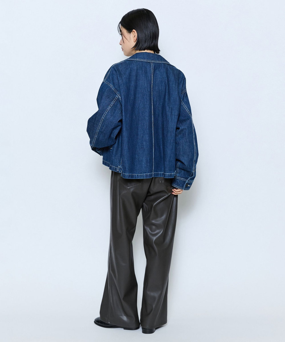 feerique feerique カラーデニムジップブルゾン インディゴブルー