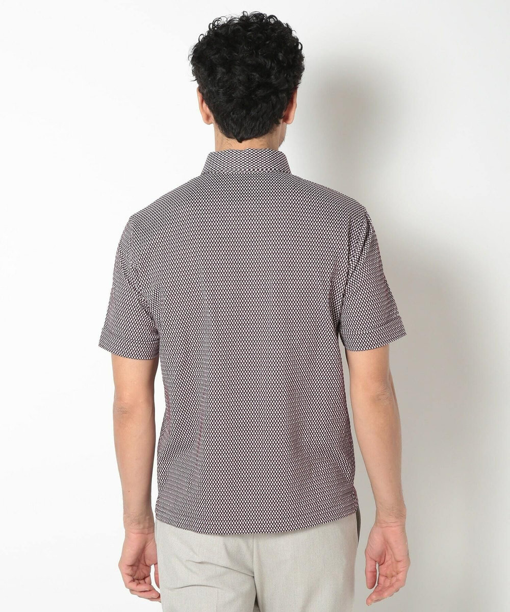 MEN'S BIGI 【ACTIVE TAILOR】COOL MAXサッカー織りワンピースカラーポロシャツ ボルドー