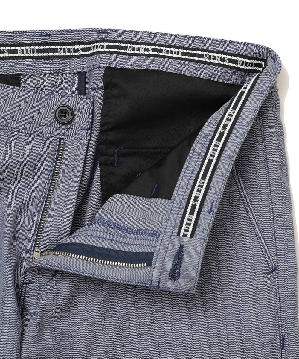 MEN'S BIGI ＜ON/OFF兼用＞シャドーヘリンボーンストレッチパンツ ブルー系その他