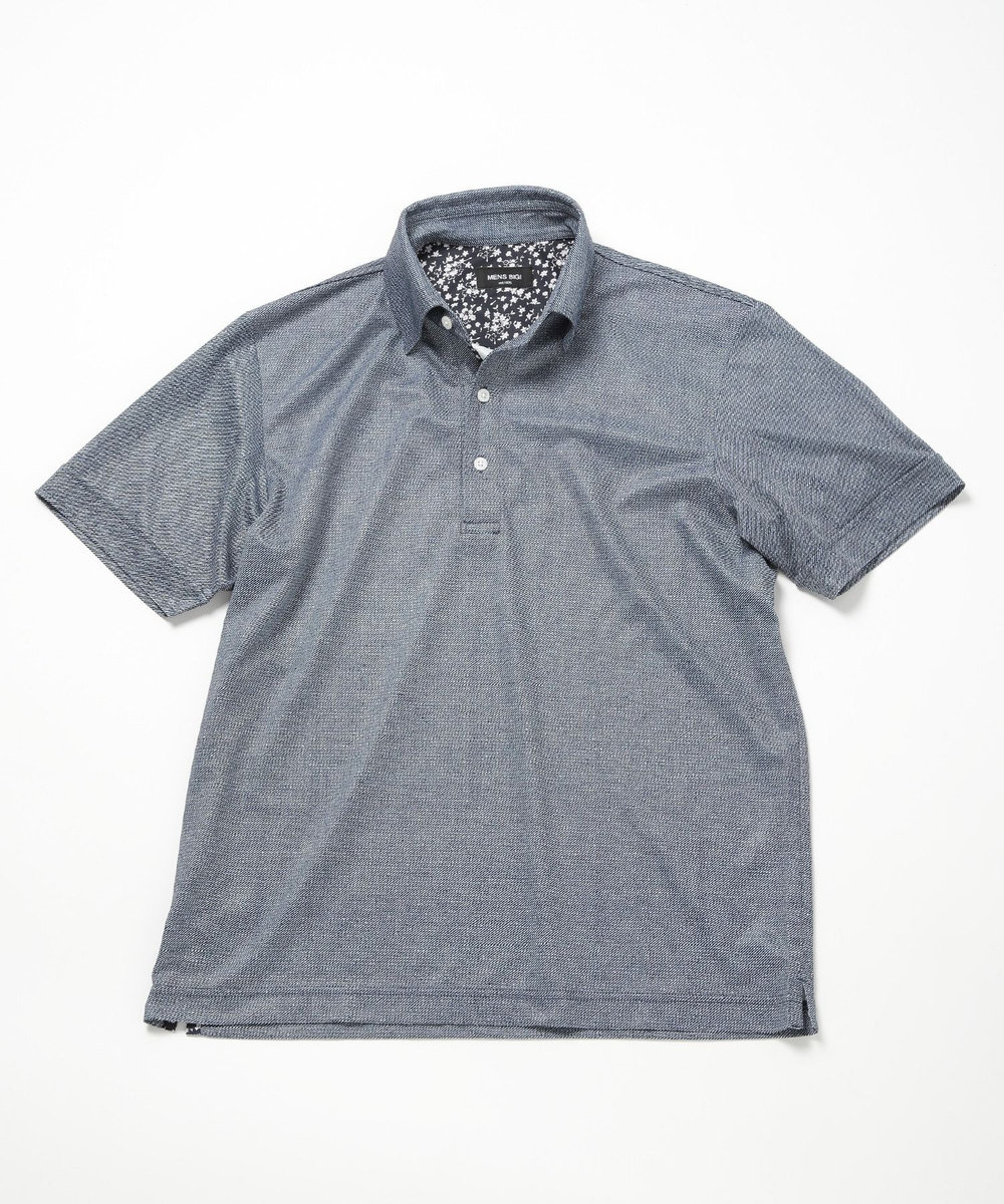 MEN'S BIGI 【ACTIVE TAILOR】COOL MAX ツイルプリントジャージポロシャツ ブルー系その他