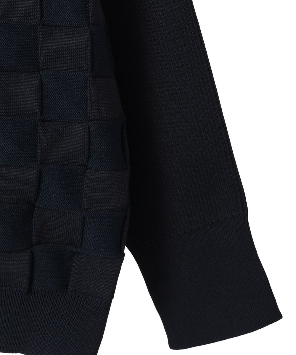 MEN'S BIGI 【ACTIVE TAILOR/アクティブテイラー】リンクスブロックジャカードカーディガン ネイビー