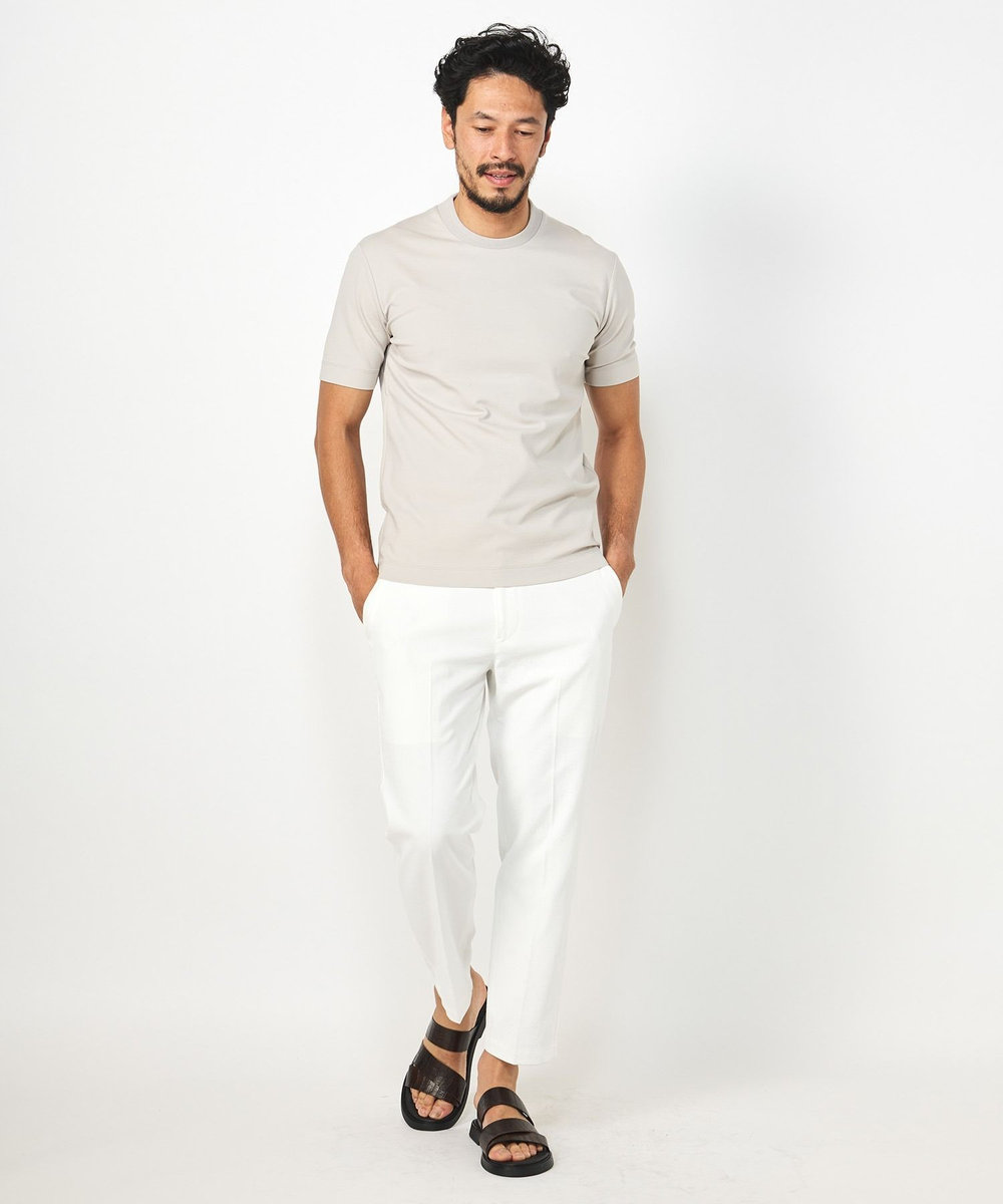 MEN'S BIGI 【ACTIVE TAILOR】シルケットスムースクルーネックTシャツ グレー