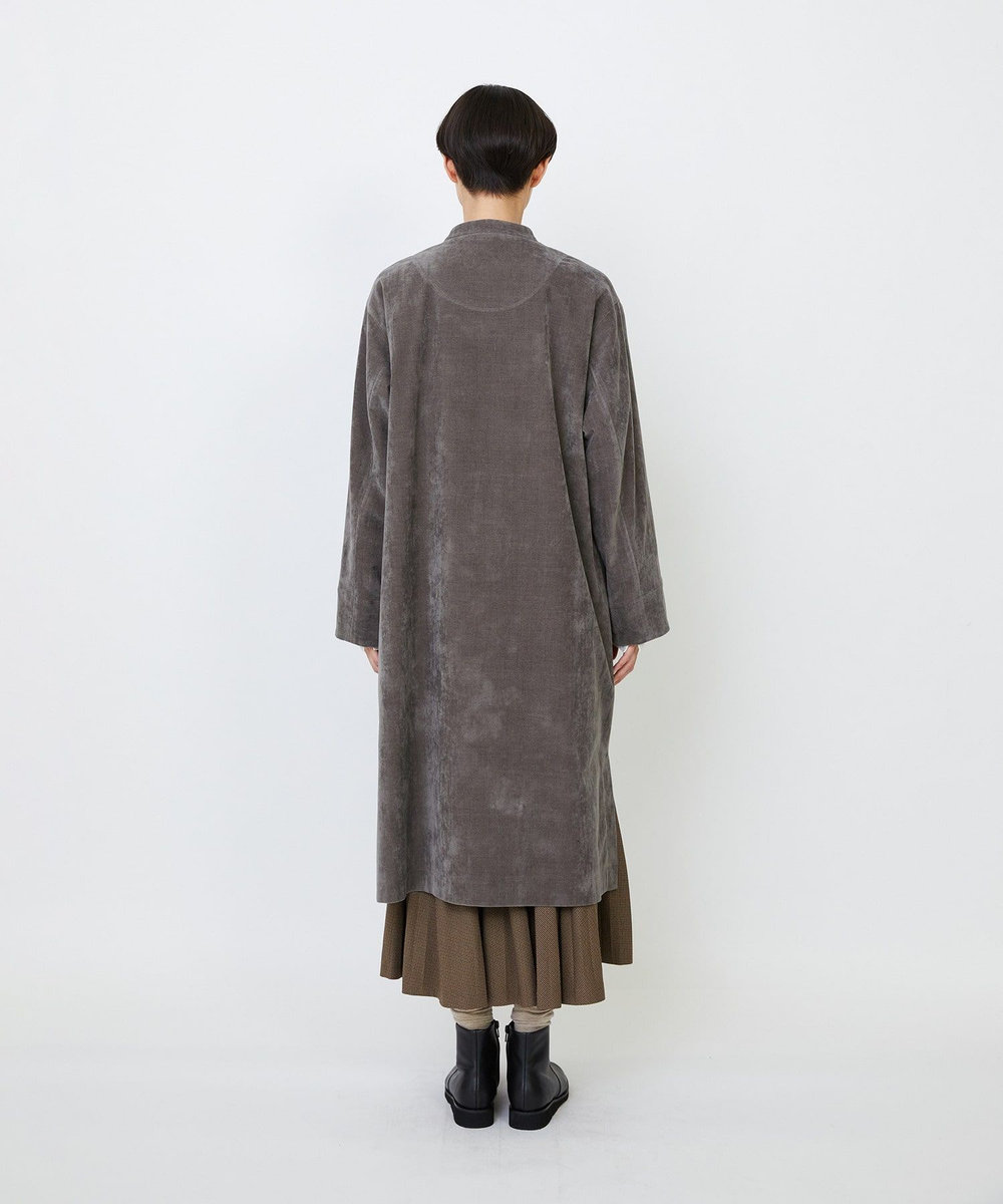 LOISIR シャンブレーベルベットワンピースコート ブラウン