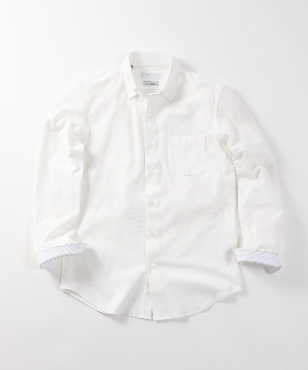 MEN'S BIGI 【ACTIVE TAILOR】コーコランコットン鹿の子ドレスシャツ ホワイト