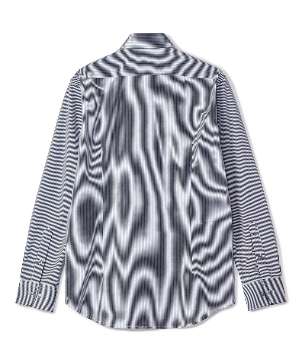 MEN'S BIGI J-CAMICIE ハイゲージジャージドレスシャツ（Albini×RENU）＜ストレッチ＞ ネイビー