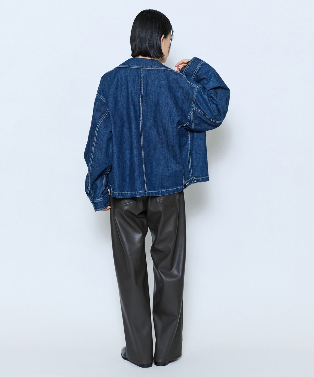 feerique feerique カラーデニムジップブルゾン インディゴブルー