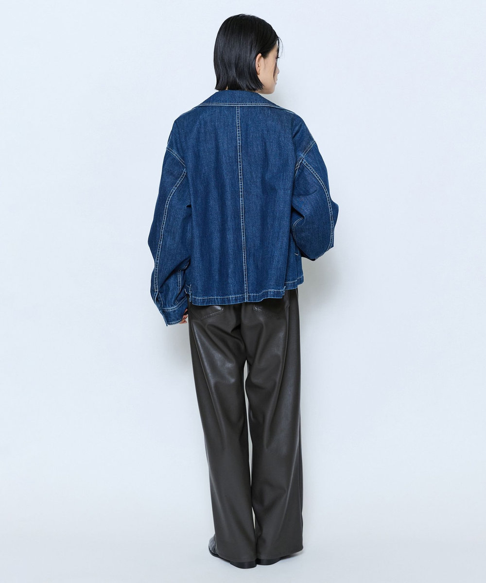 feerique feerique カラーデニムジップブルゾン インディゴブルー
