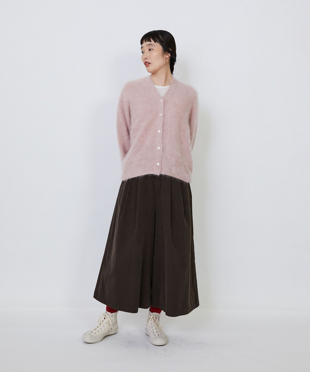 LOISIR カシミヤファー加工カーディガン ピンク