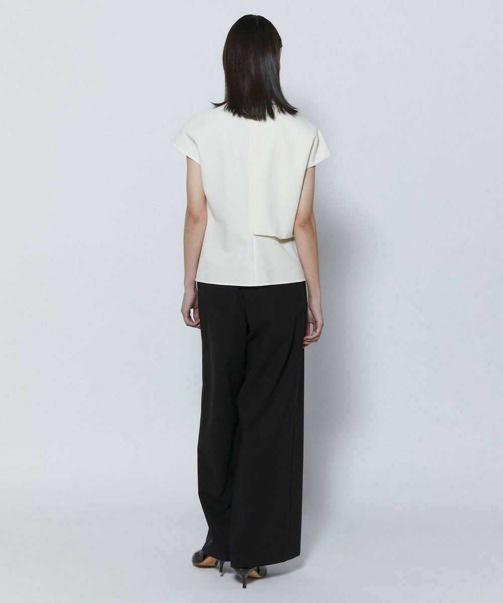 L'EQUIPE COUTURIER 60/2Vダブルクロスブラウス ホワイト