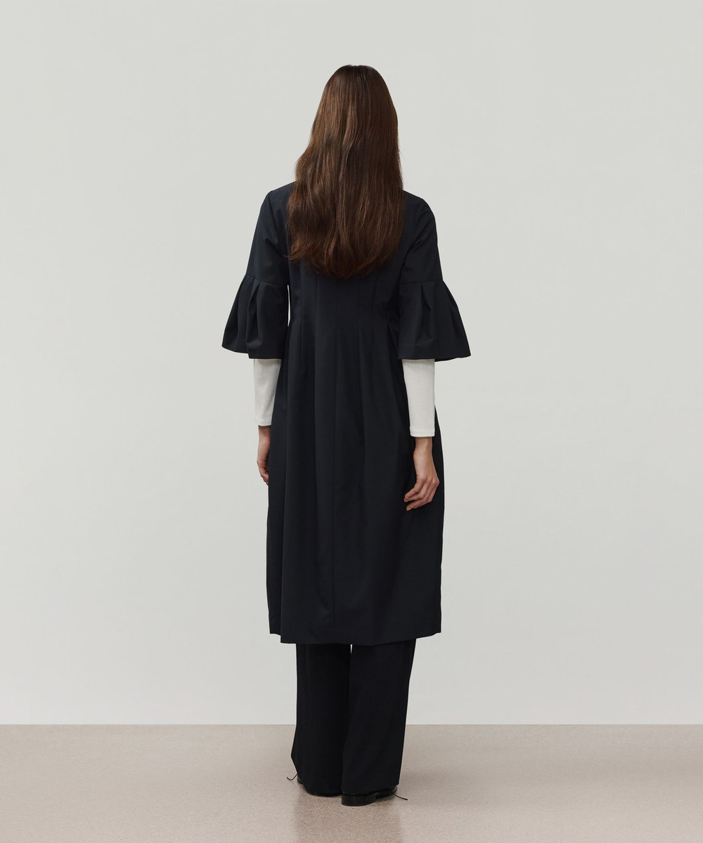 DÉPAREILLÉ WOOL NYLON GABARDINE WAIST BELT PANTS / ウールナイロンギャバジンウエストベルトパンツ ネイビー