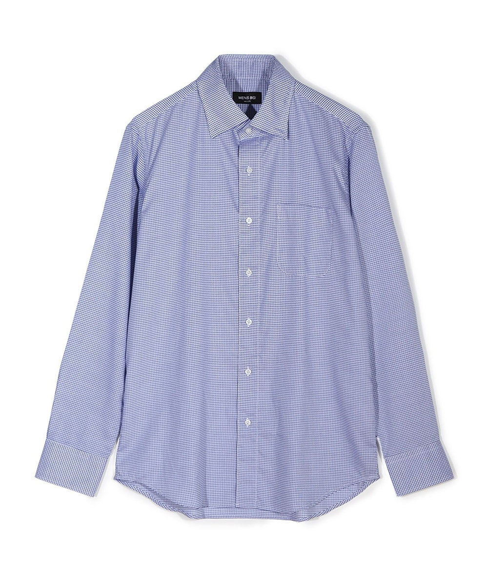 MEN'S BIGI コットンドビードレスシャツ ブルー