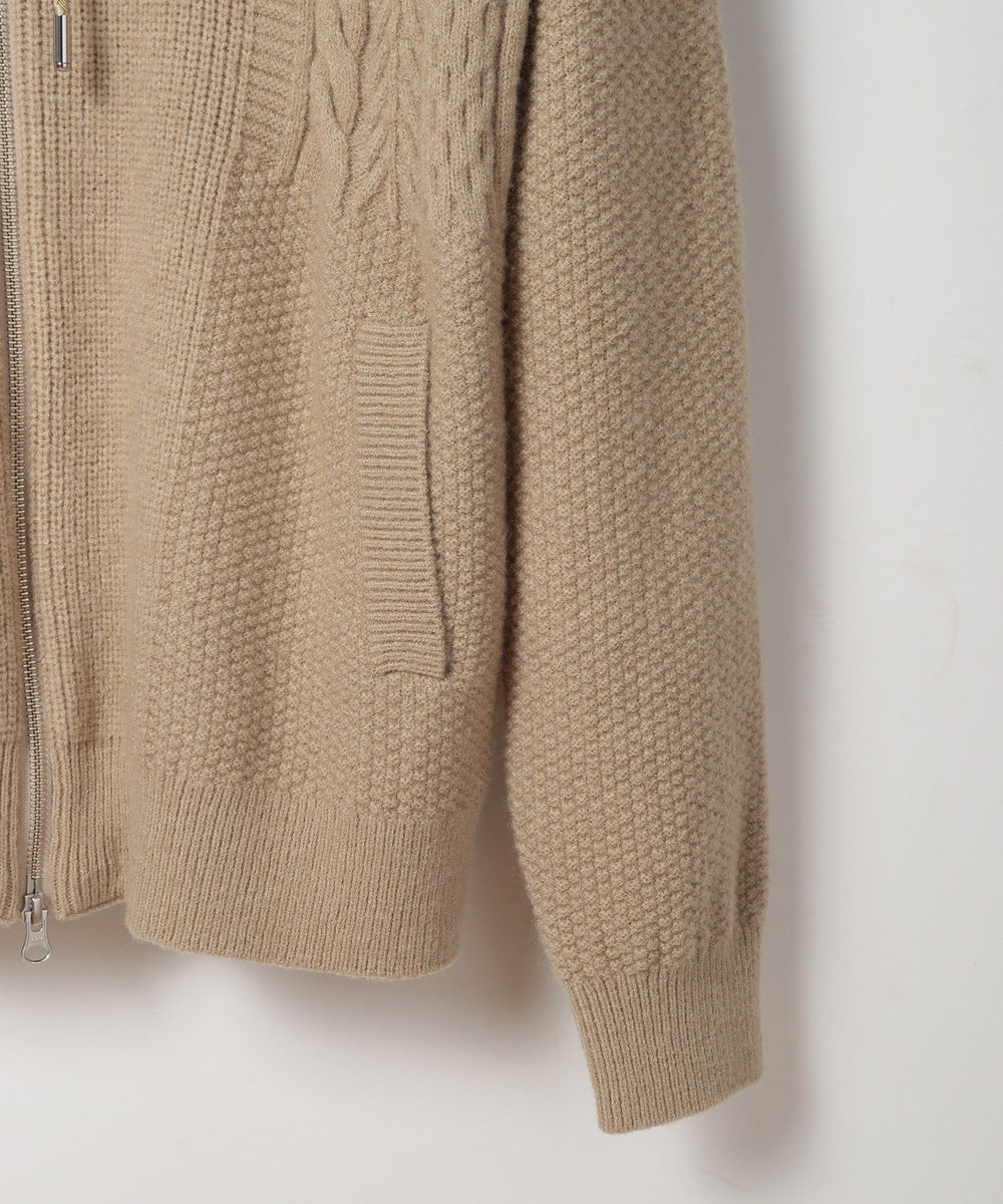 MEN'S BIGI ケーブルニットパーカー ベージュ