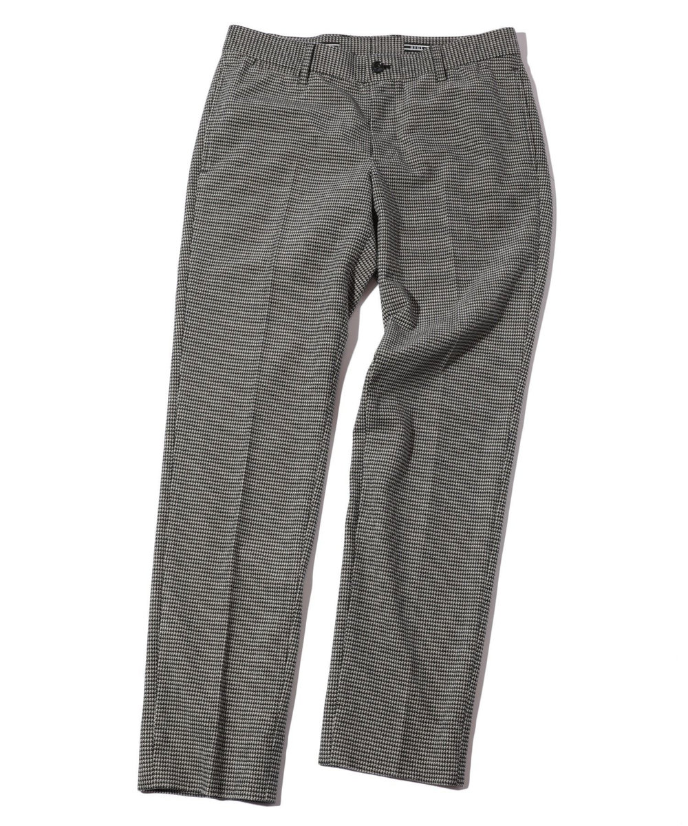 MEN'S BIGI トリコットコーデュロイ千鳥格子プリントスラックスパンツ＜セットアップ対応＞ グレー