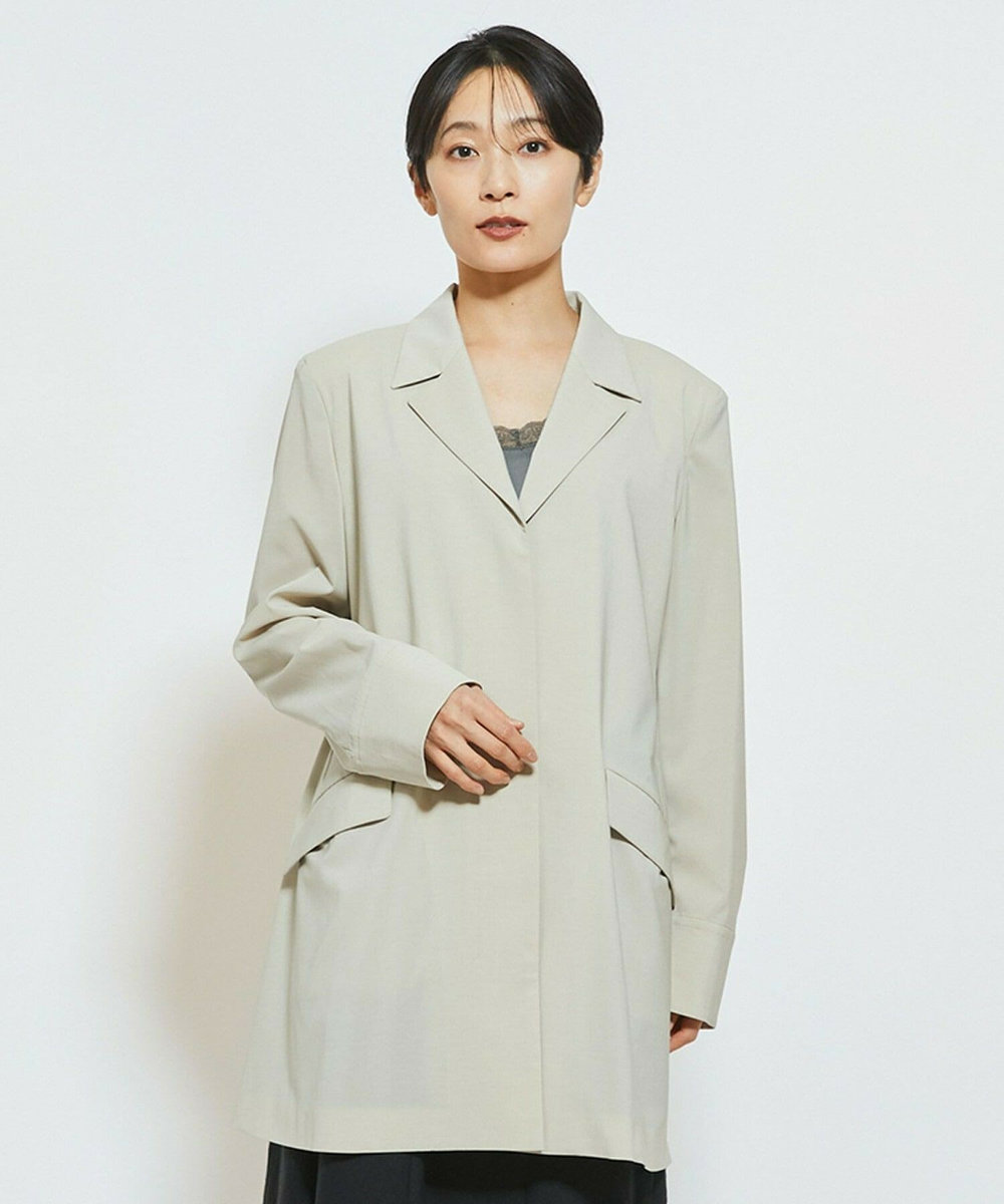 MOGA Collection MOGA Collection Cu/Pメランジロングジャケット ベージュ
