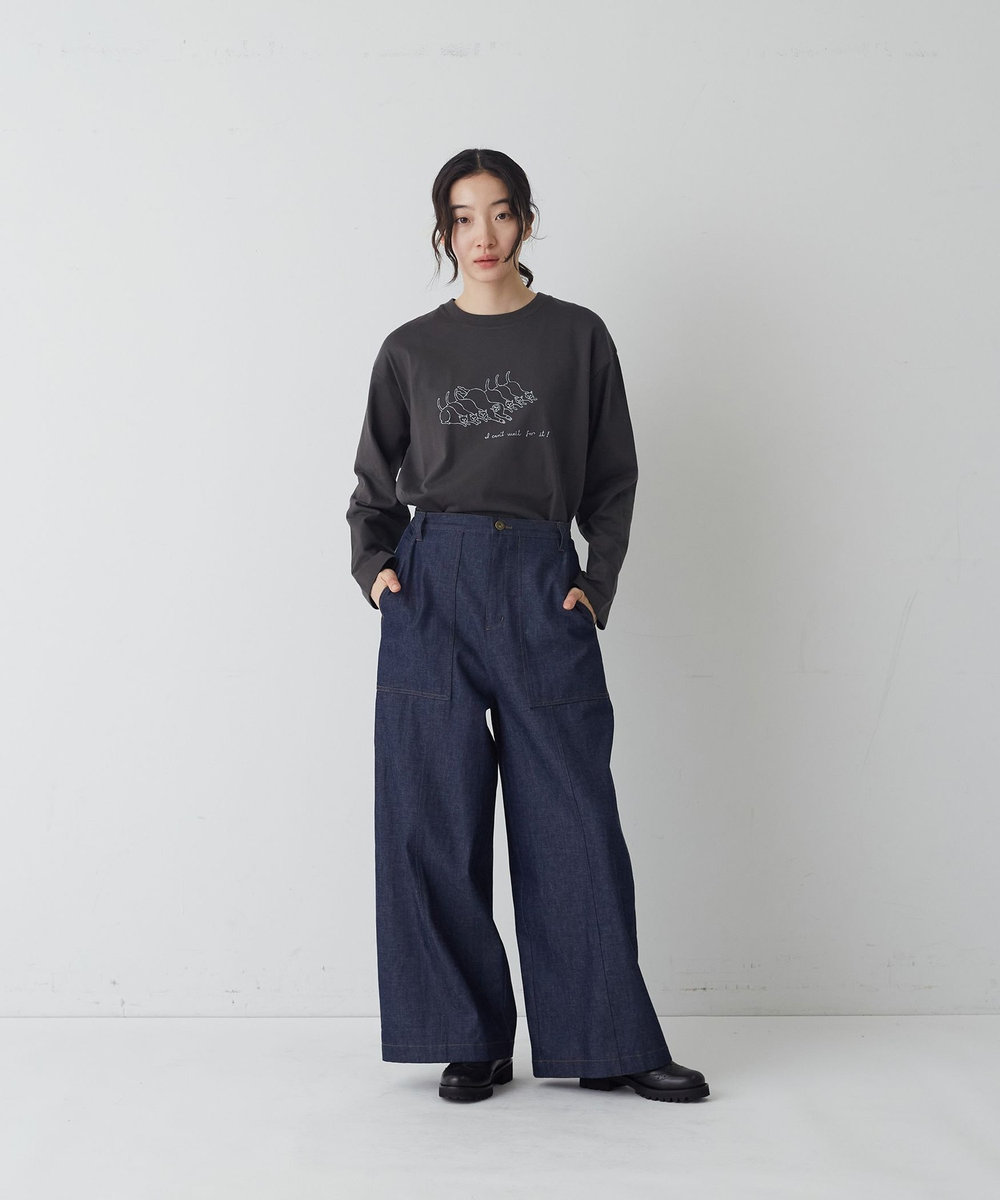 congés payés ADIEU TRISTESSE ワークワイドパンツ インディゴブルー