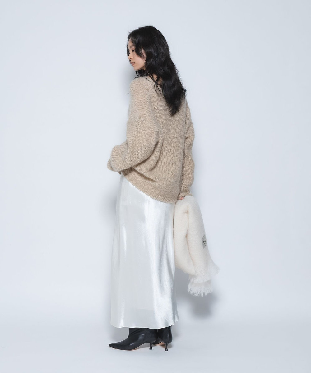 1er Arrondissement キッドモヘアケーブルニット モカ