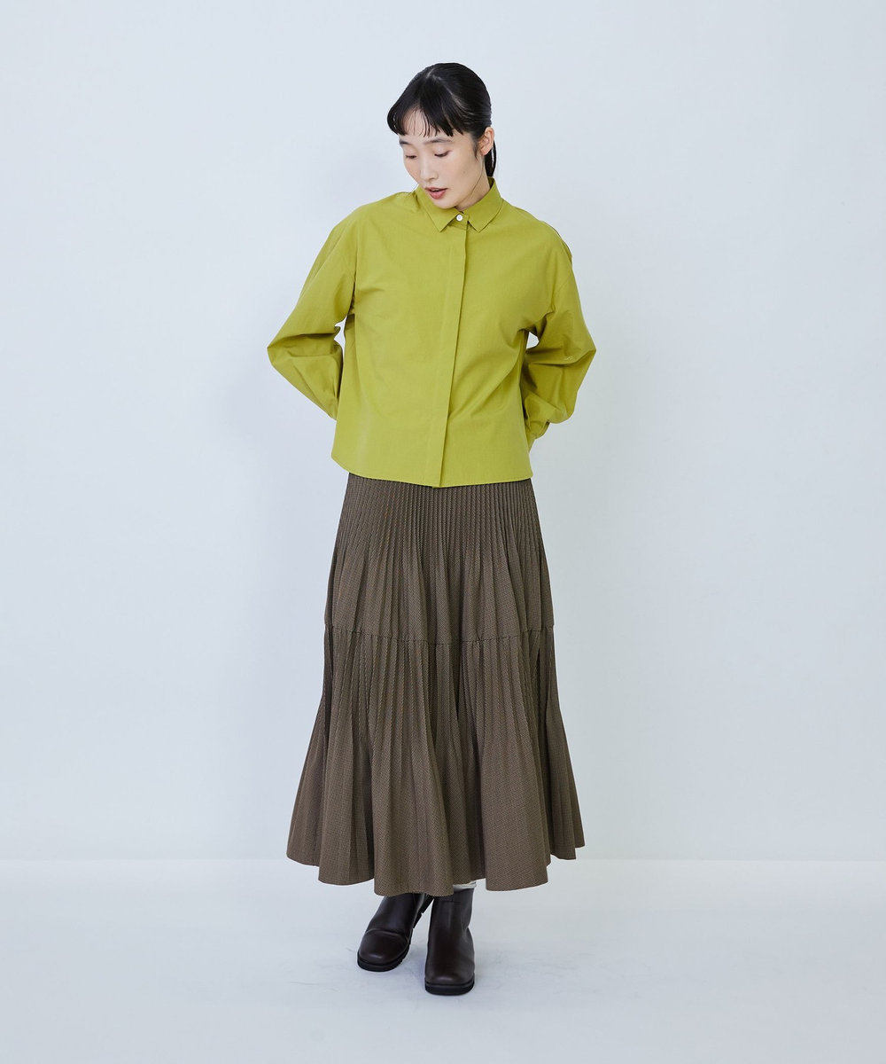 LOISIR コットンブロードオーバーシャツ グリーン