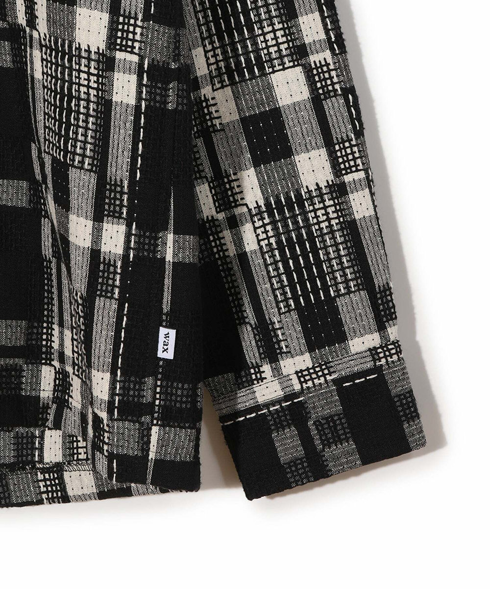 MEN'S BIGI 【Wax London/ワックスロンドン】Whiting バスケット織チェック柄シャツジャケット ブラック系その他