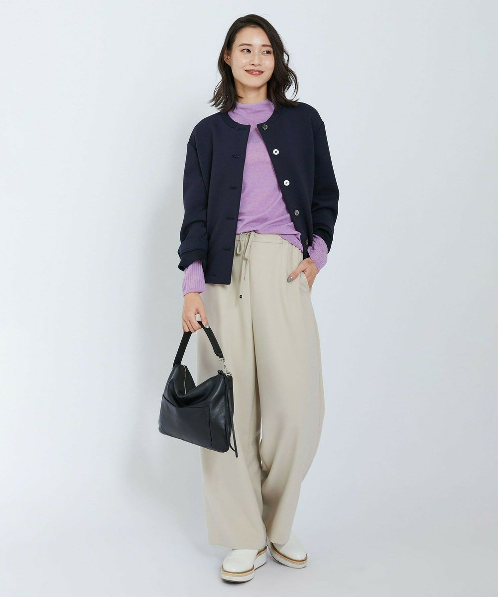 L'EQUIPE ダブルクロスパンツ グレイッシュベージュ