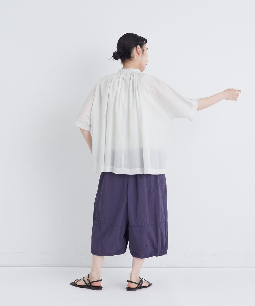 congés payés ADIEU TRISTESSE 【FAVE】インドコットンタックスリーブブラウス ライトグレー