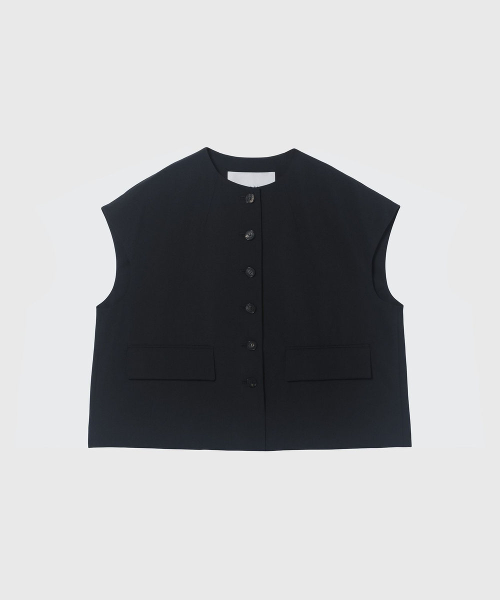 DÉPAREILLÉ TROPICAL WOOL GILET / トロピカルウールジレ ネイビー