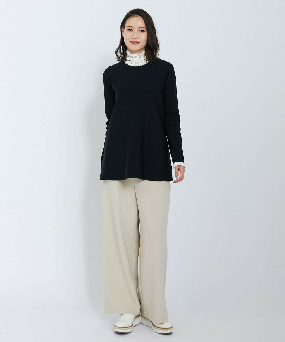 L'EQUIPE ダブルクロスパンツ グレイッシュベージュ