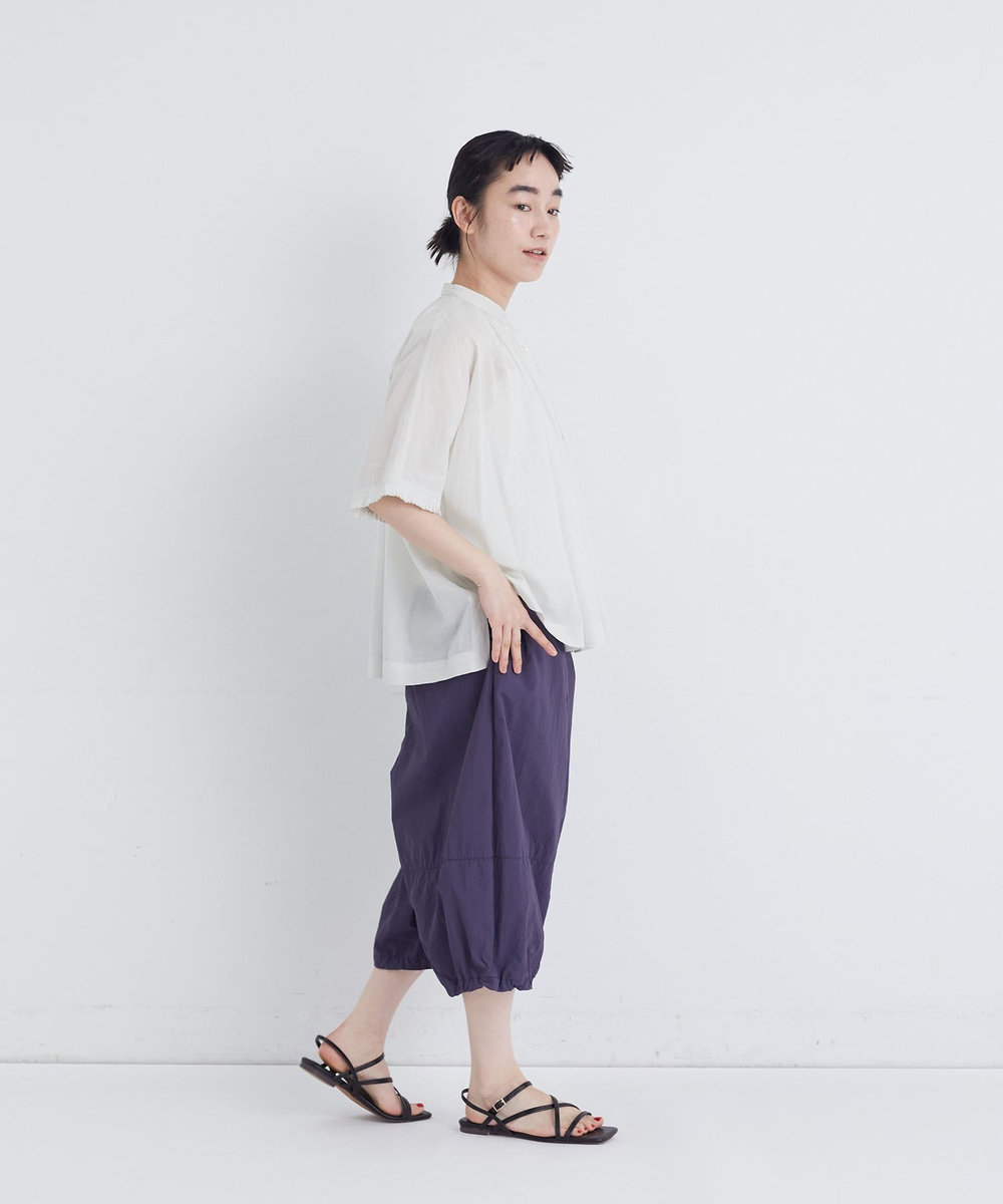 congés payés ADIEU TRISTESSE 【FAVE】インドコットンタックスリーブブラウス ライトグレー