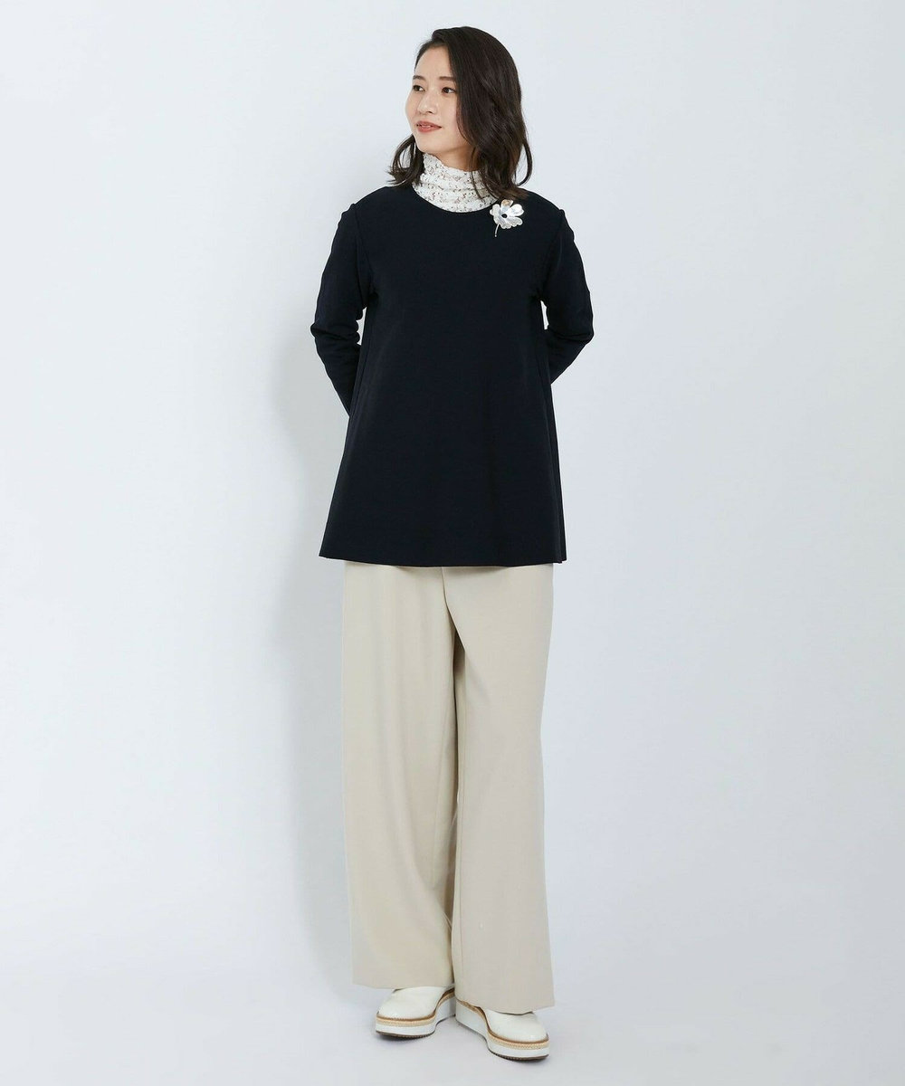 L'EQUIPE ダブルクロスパンツ グレイッシュベージュ