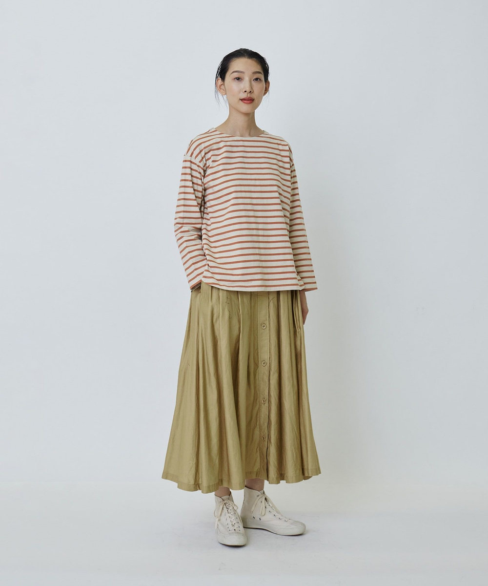 LOISIR コットン天竺ボーダーバスクシャツ ベージュ系その他