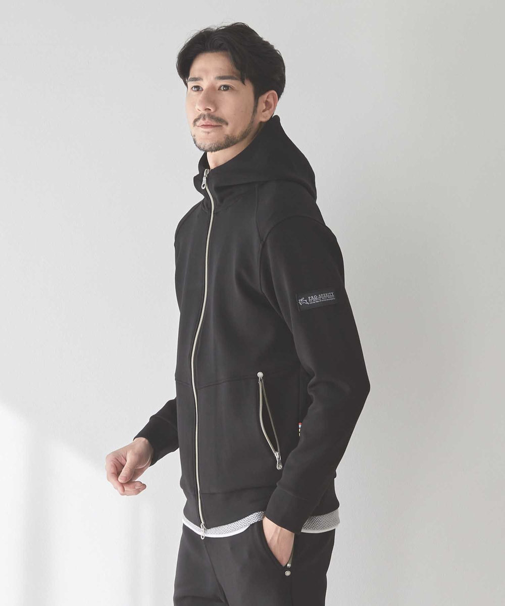 UNION STATION <プロスペリティ×UNION STATION>ストレッチポンチジップアップパーカ ブラック