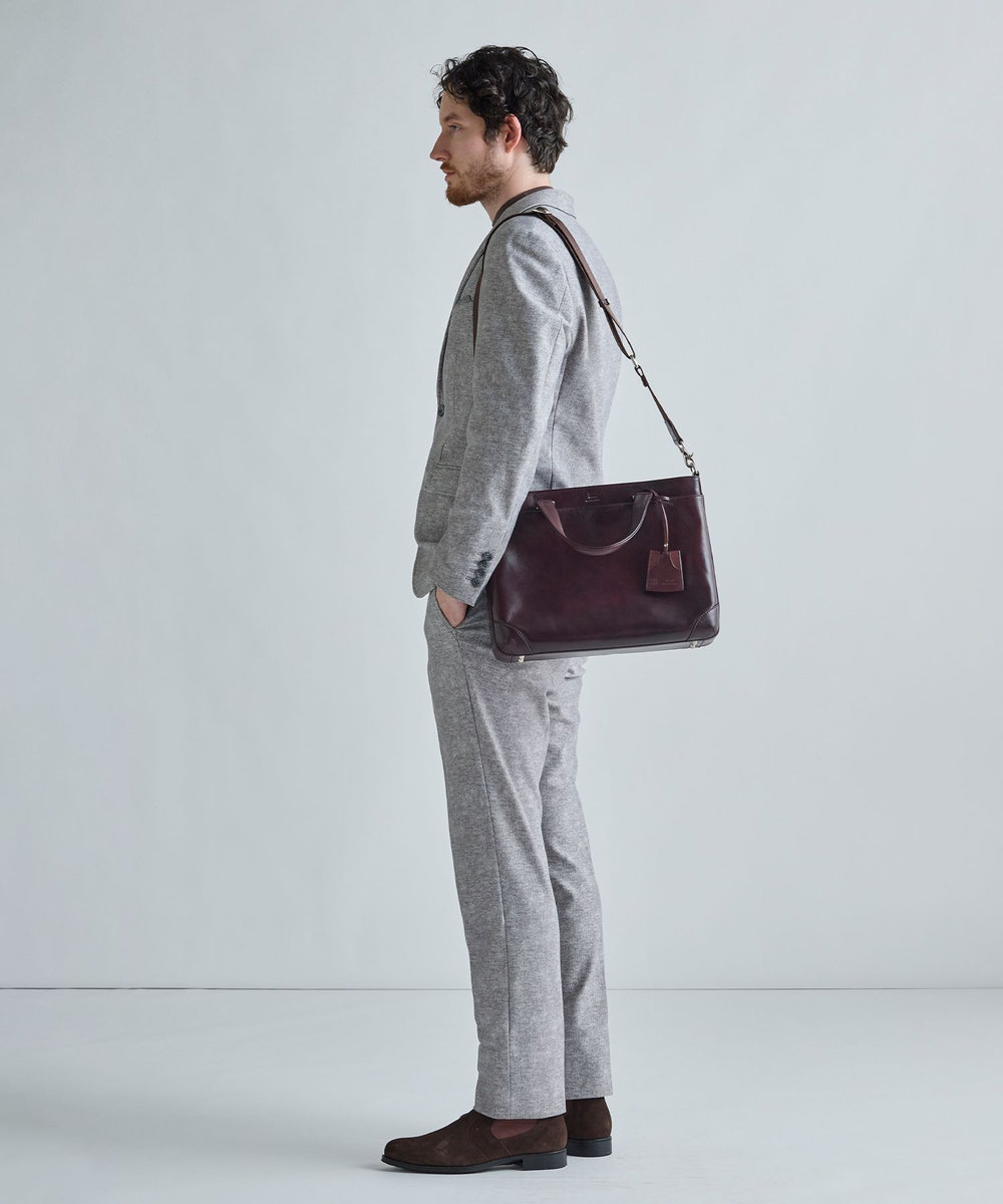 MEN'S BIGI 《別注》SEEKER ムラレザー2WAYブリーフケース ダークブラウン