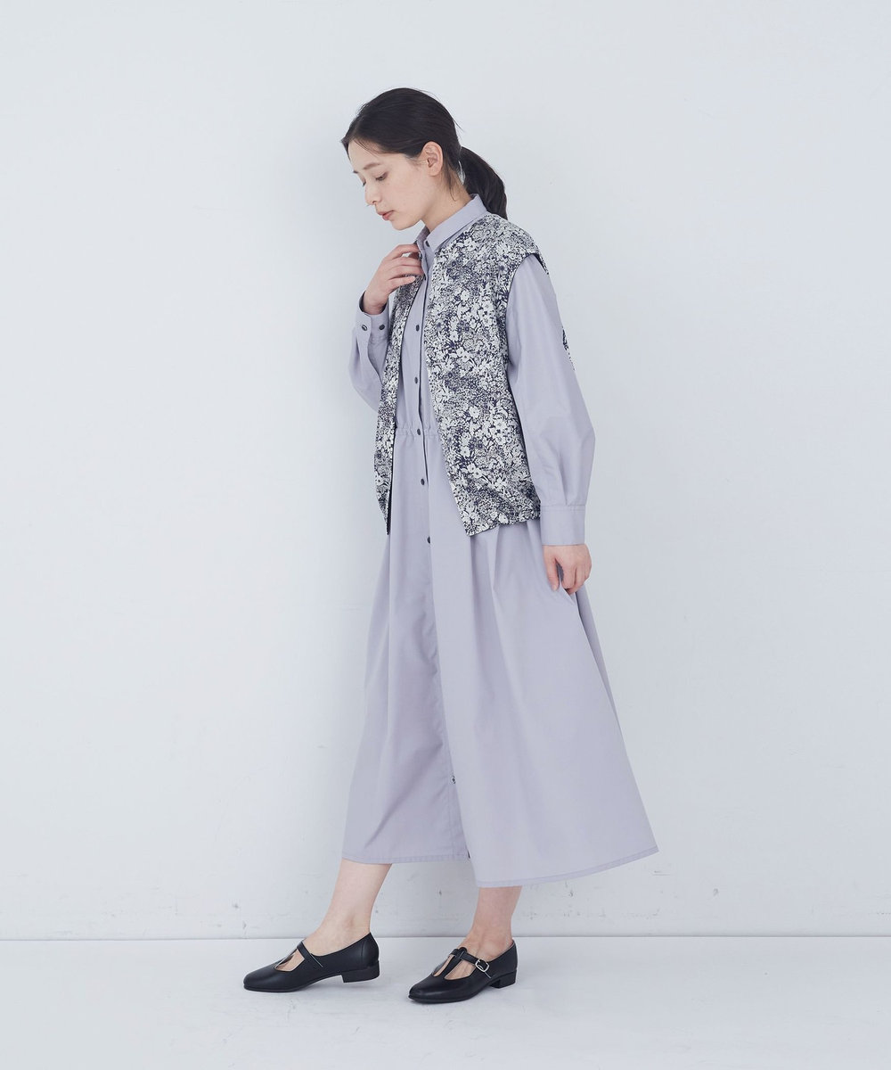 ADIEU TRISTESSE 【2way】リバティプリント×ダブルガーゼリバーシブルベスト ブルー系その他