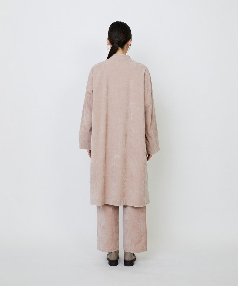 LOISIR シャンブレーベルベットワンピースコート ピンク