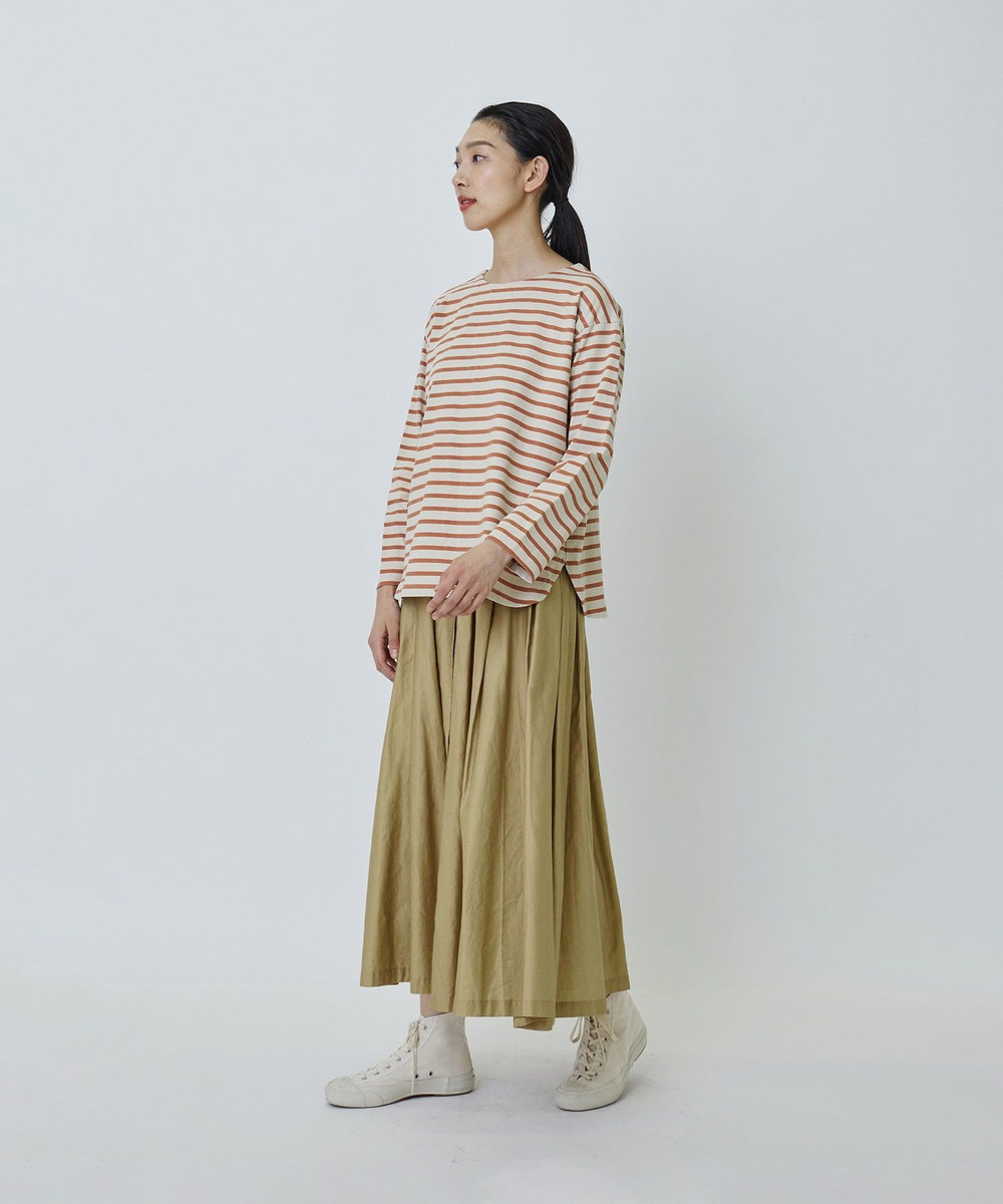 LOISIR コットン天竺ボーダーバスクシャツ ベージュ系その他