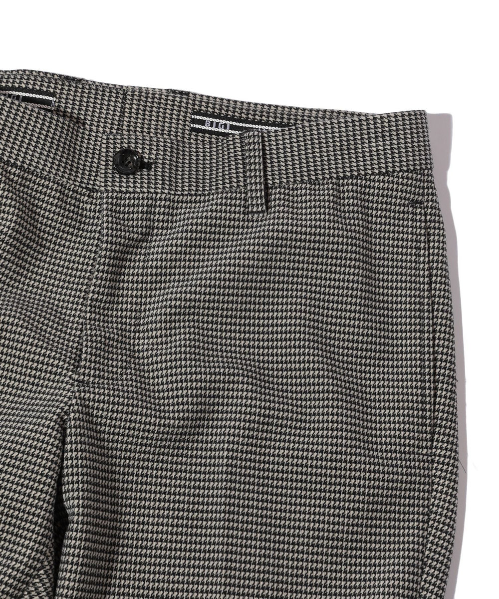 MEN'S BIGI トリコットコーデュロイ千鳥格子プリントスラックスパンツ＜セットアップ対応＞ グレー
