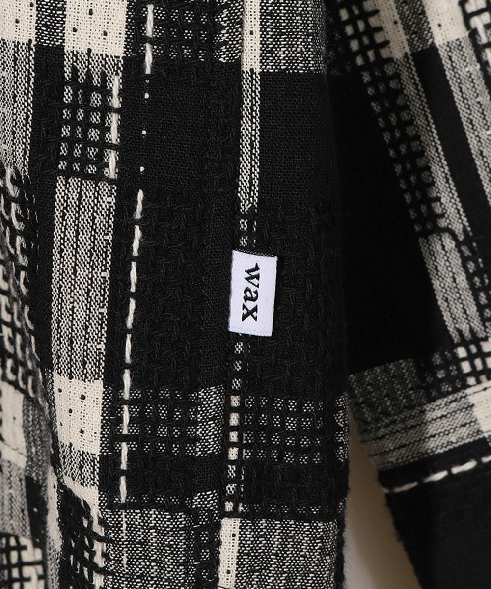 MEN'S BIGI 【Wax London/ワックスロンドン】Whiting バスケット織チェック柄シャツジャケット ブラック系その他