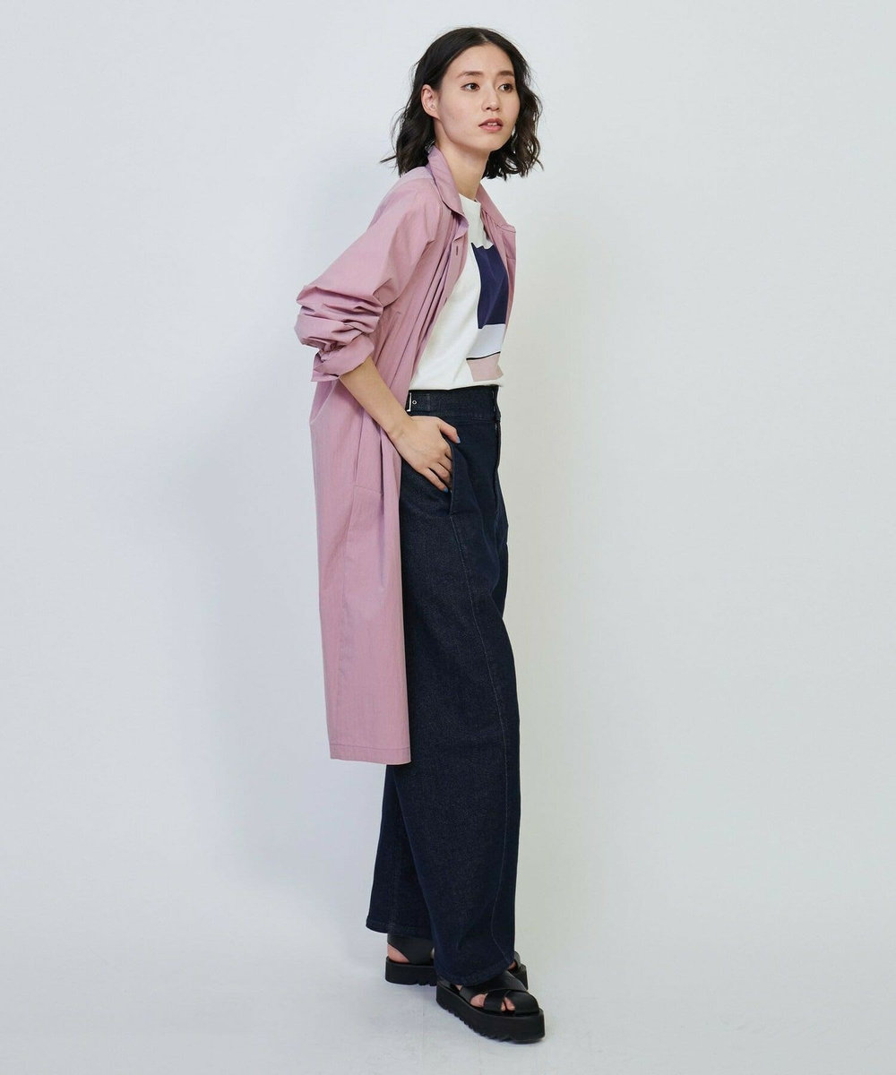 L'EQUIPE コットンナイロンダンプシャツワンピース ピンク