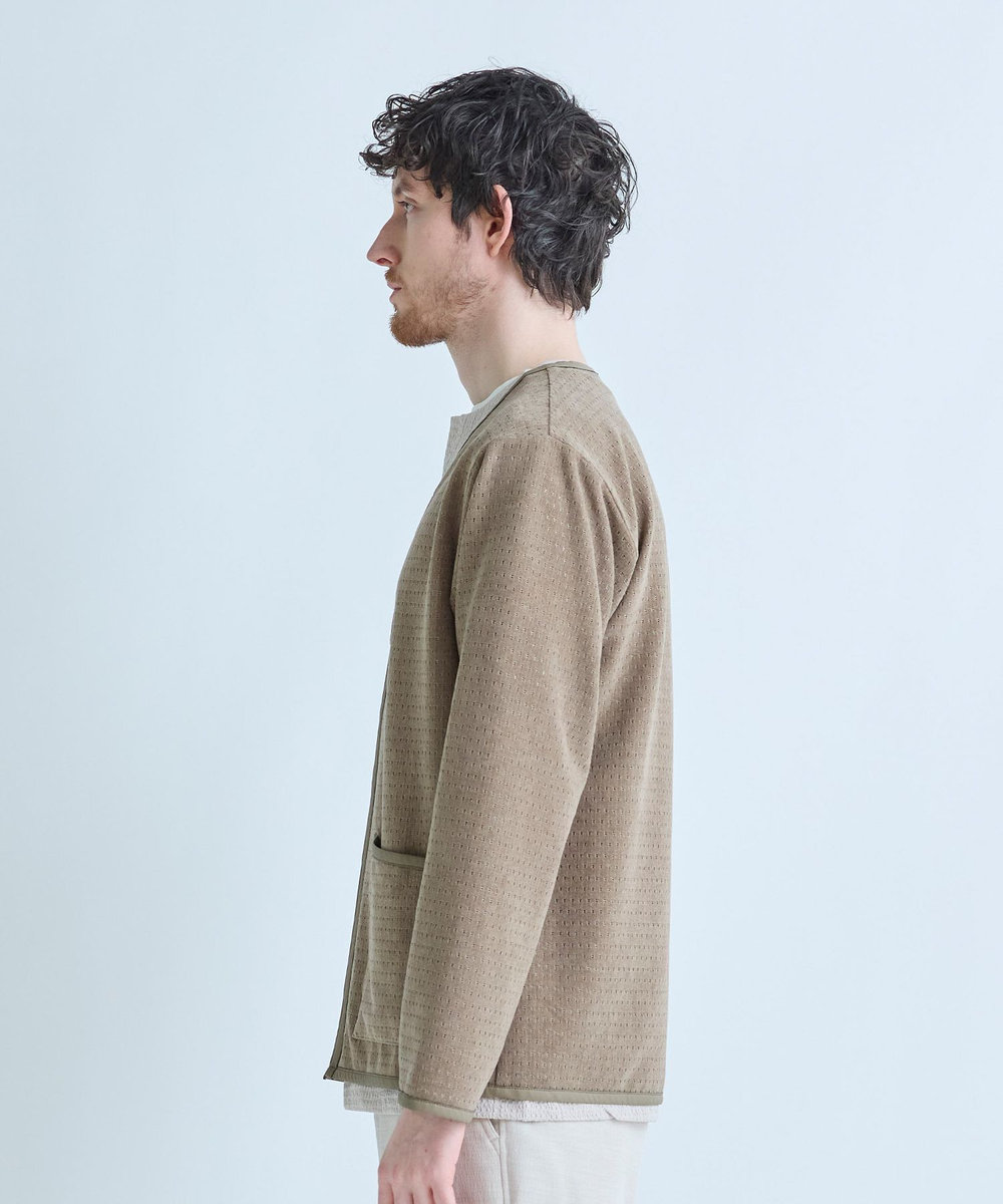 MEN'S BIGI シアーメッシュスエード ジップカーディガン＜通気性＞＜ストレッチ＞ ベージュ