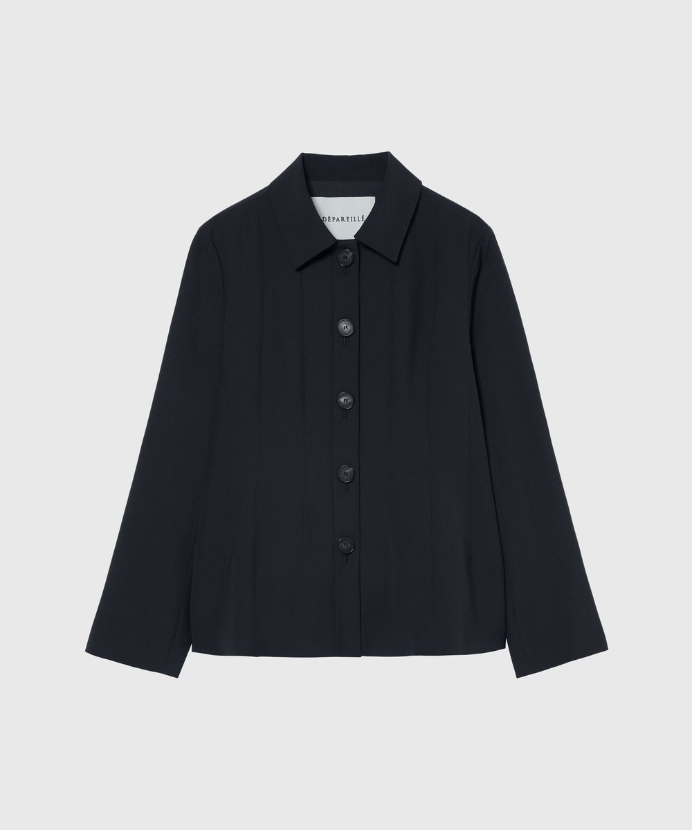 DÉPAREILLÉ TROPICAL WOOL BLOUSE JACKET / トロピカルウールブラウスジャケット ネイビー