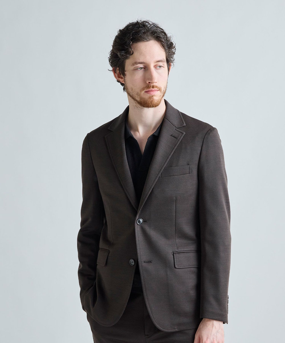 MEN'S BIGI 《別注》COLE HAAN ウールブレンドシャイニーポンチセットアップジャケット ブラウン